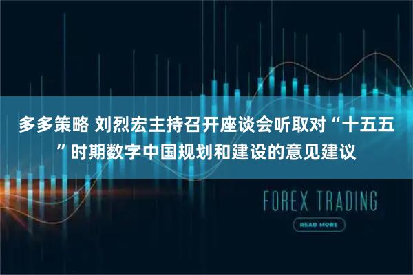 多多策略 刘烈宏主持召开座谈会听取对“十五五”时期数字中国规划和建设的意见建议